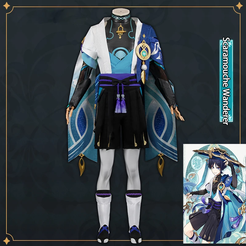 Game Genshin Impact Cosplay Wanderer Scaramouche Cosplay Costume Genshin Impact Wanderer Cosplay Christmas Suit - Image 2
