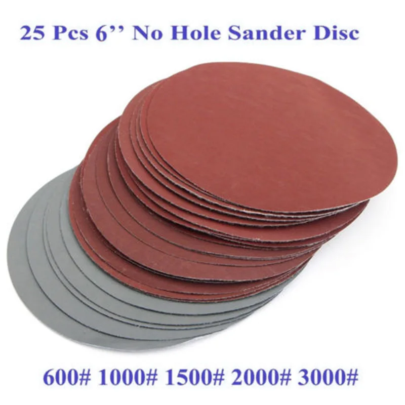 25pcs 6 Sanding Discs & for Grinding and Polishing Metals Cars and Other Items 600 1000 1500 2000 3000 Grit 25pcs