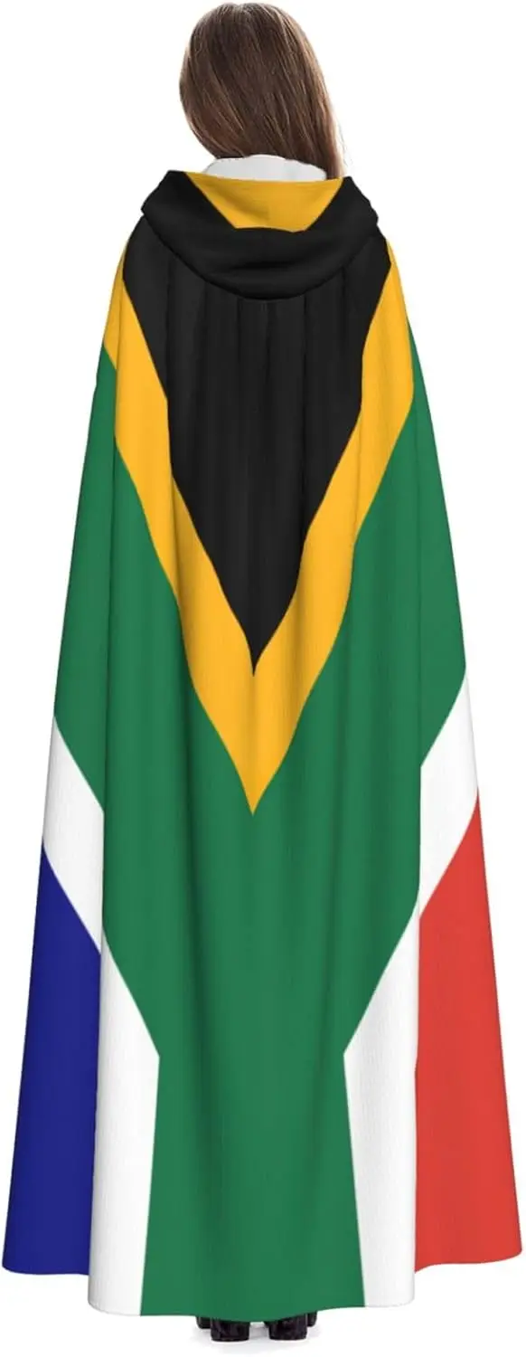 Płaszcze peleryny unisex dla dorosłych z nadrukiem flagi Południowej Afryki, płaszcz z kapturem do cosplayu, na Halloween, karnawał, kostiumy.