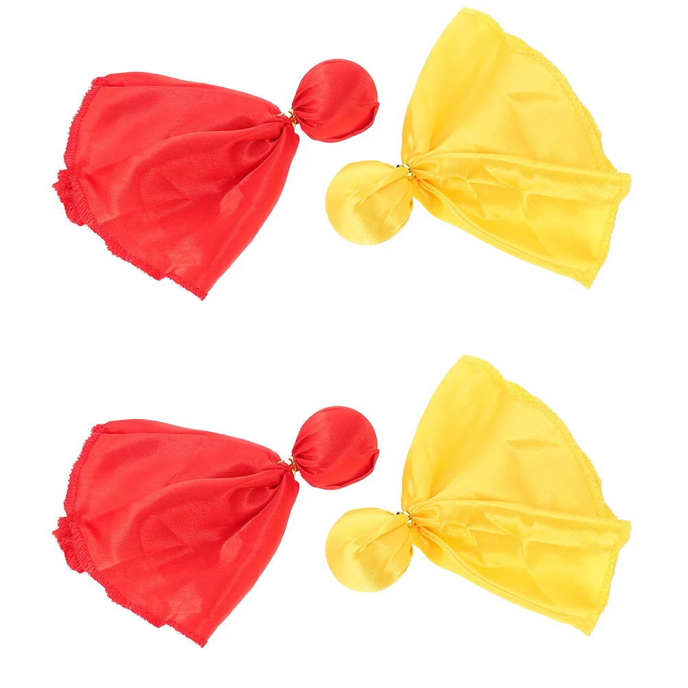 4 Pcs Challenge Flag Rugby Small Yellow Banner Throwing Accessory Football Penalty Nylon Sports Props