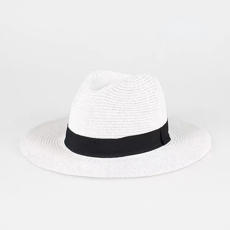 Große Größe 56-58 59-60 cm Neue Natürliche Panama Stroh Hut Sommer Männer Frauen Breite Krempe strand UV Schutz Fedora Sonnenhut Großhandel – Detail 31