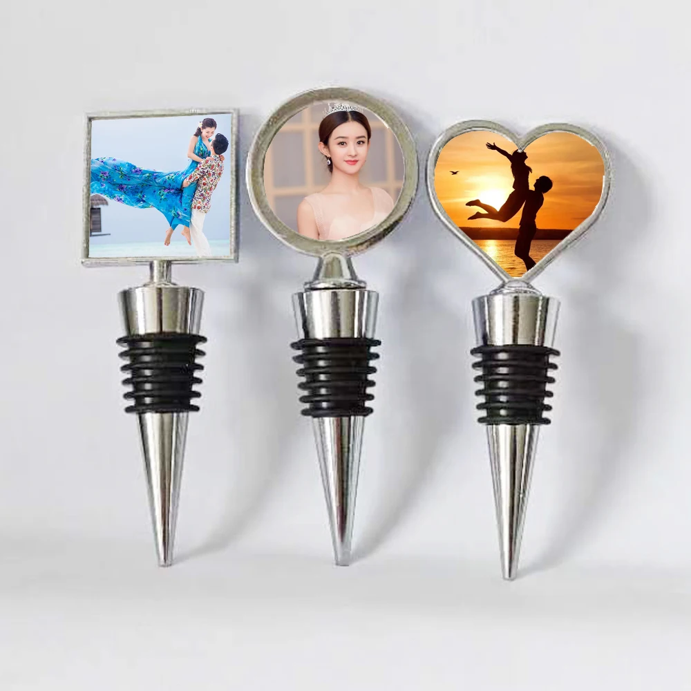 

Free Shipping 40pcs/lot Sublimation Blanks Custom Alloy Metal Wine Bottle Stopper For Hotel Home Bar Use