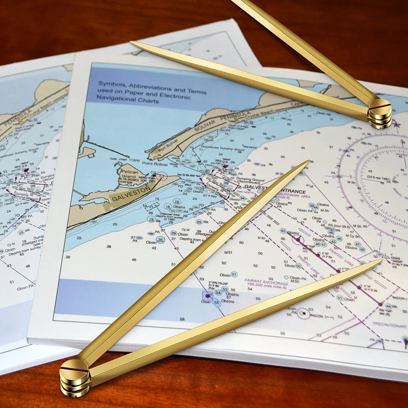 168Mm Nautical Chart Straight Divider Solid Brass Marine Dividing Tool No Rust For Architects Marine Navigation