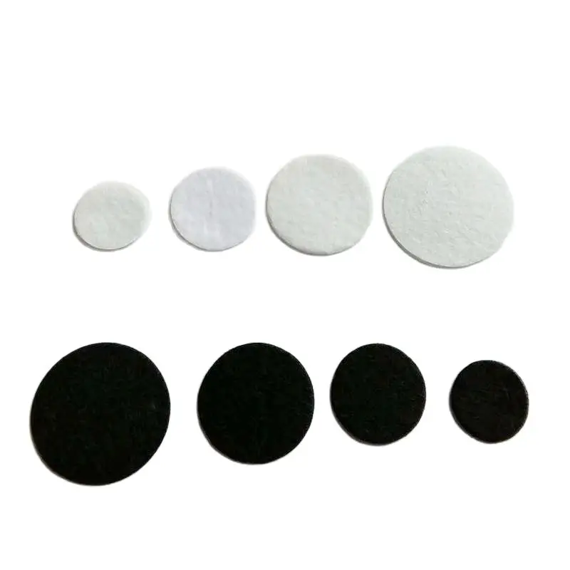 100 sztuk/partia 20mm-35mm białe czarne okrągłe filcowe podkładki materiałowe ekologiczne naszywki na tkaniny akcesoria kwiatowe album do scrapbookingu DIY