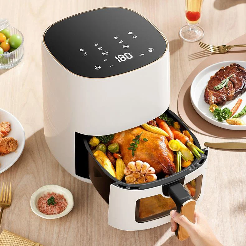 High Quality Oil-Free Non Stick Air Fryer Liners Square 7L Household Large Capacity Visible Digital Air Fryer