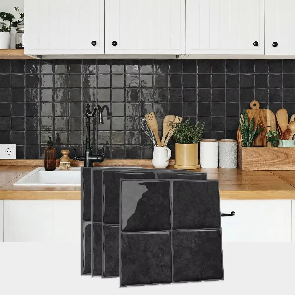 Waterproof 3D Tile Stickers Marble Vein Lightweight DIY Backsplash Tiles Self-Adhesive Backing Flexible Waterproof Wall Stickers