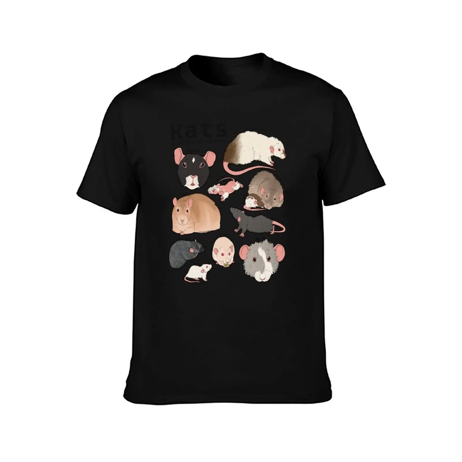 Hotter Topic: Rats Infographic T-Shirt, Summer Casual Cotton Tee, Oversized Streetwear Tops, Vintage Graphic Print, 100% Cotton