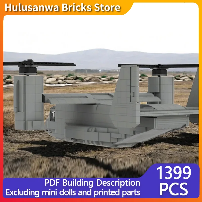 

V-22 Osprey Tiltrotor Aircraft Model MOC Building Bricks War Equipment Modular Technology Assemble Children Toys Gifts Holiday
