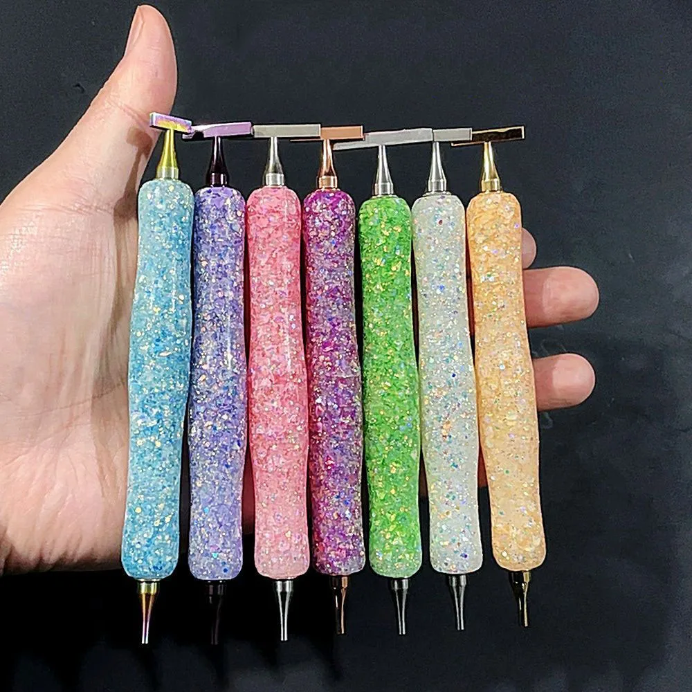 New Shiny Candy Diamond Painting Pen 1-10 Head Metal Screw Thread Tips Diamond Embroidery Tool Accessories