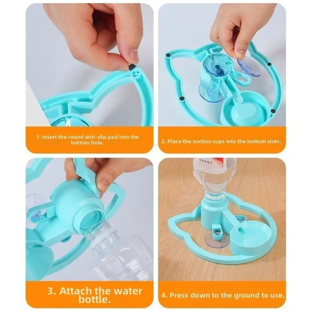 2-in-1 Design Pet Water Dispenser Splash-proof Anti Overturning Cat Drinking Machine Automatic Water Renewal Suction Cup Base
