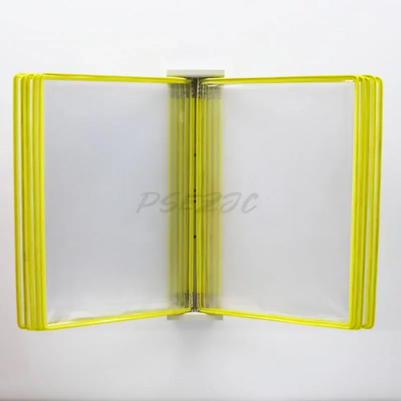 10 Page Flipping Folder A4 Wall Mounted Standard Operation Manual Data Display Rack PVC+metal Frame Material