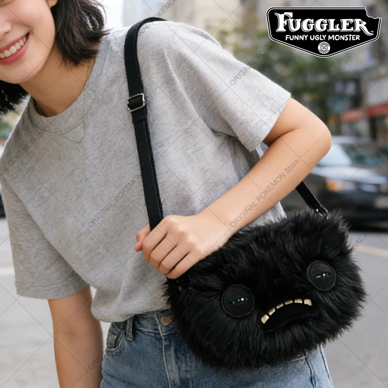 Original Fuggler Ugly Teeth Monster Plush Toys Shoulder Bag Fugglers Wide Eyed Weirdo Grin Grin Peluche Dolls Crossbody Bag Gift