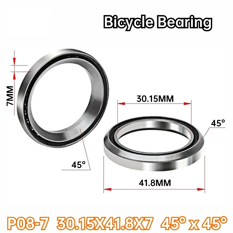 1PCS MH-P08-7 30.15x41x7 45°x45° Bicycle Front Folding Bearing Center Shaft Bicycle Bowl Group Bearing Perin Repair Parts