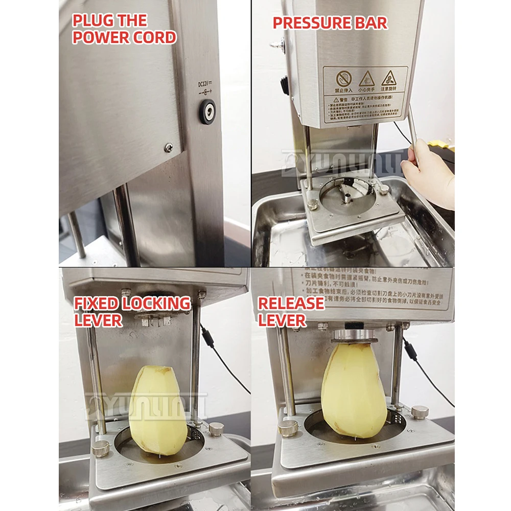 آلة برج البطاطس لآلة قطع البطاطس الحلزونية الكهربائية التجارية قطع البطاطس الحلزونية