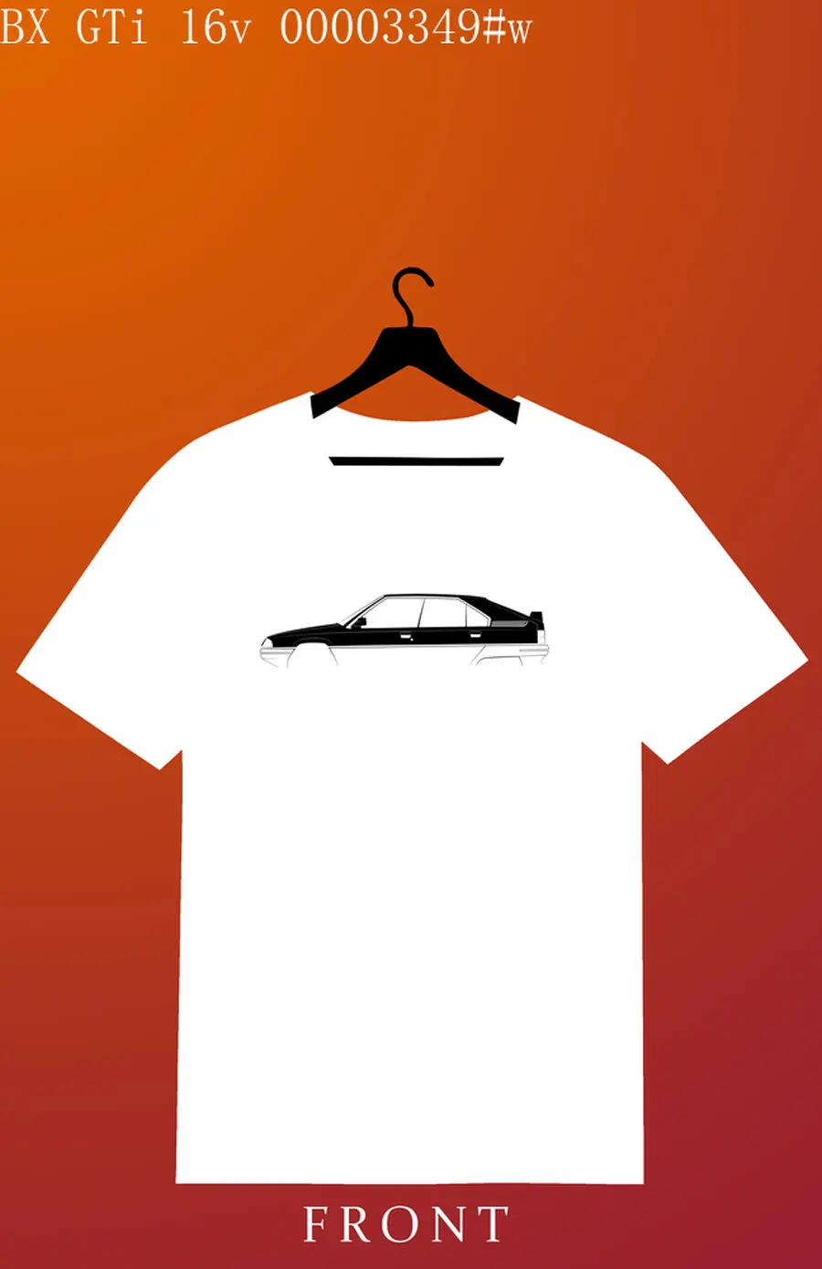 

Car Lovers T-shirt Citro car BX GTi 16v Men's and Women's Short-Sleeved with Patterns for Summer