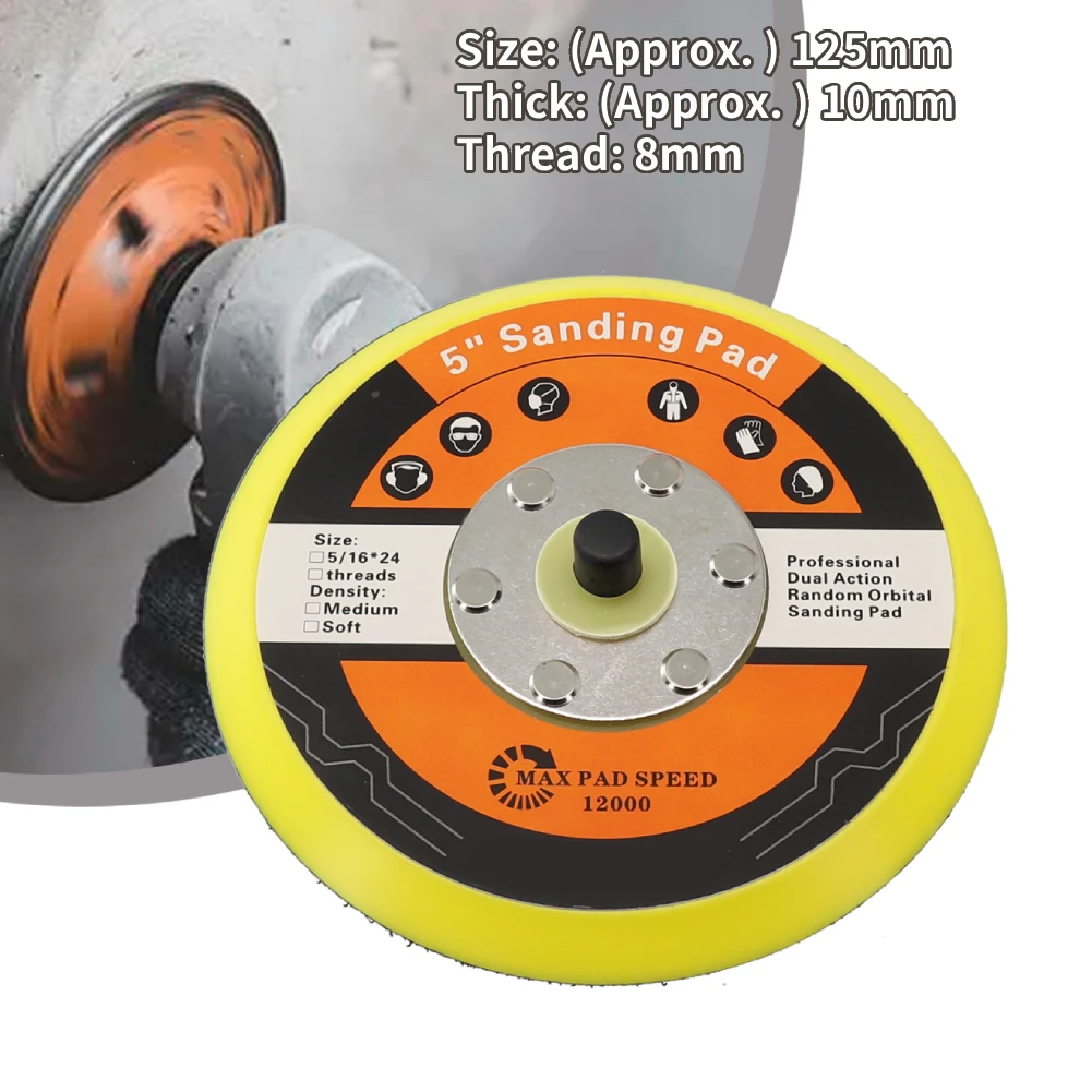 5 Inch 125mm Sanding Pad DA Polish Backing Plate Sander Backing Pad Pneumatic Grinder Polishing Self-adhesive Disc Abrasive Tool