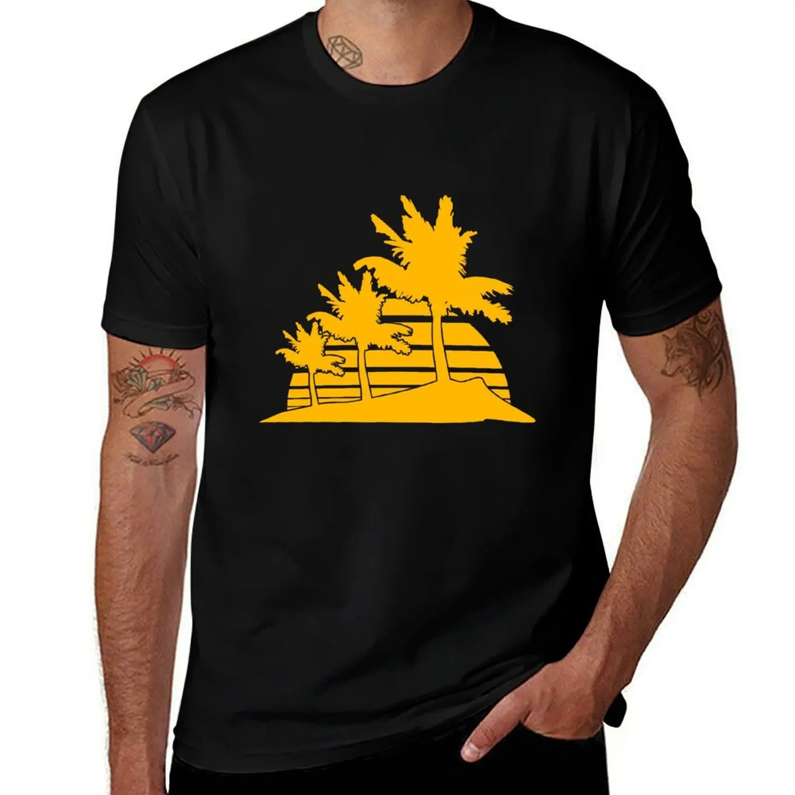 

Palm Island Beach Vacation Sun Sea Beautiful Cool T-Shirt summer clothes anime funny gifts fitted t shirts for men
