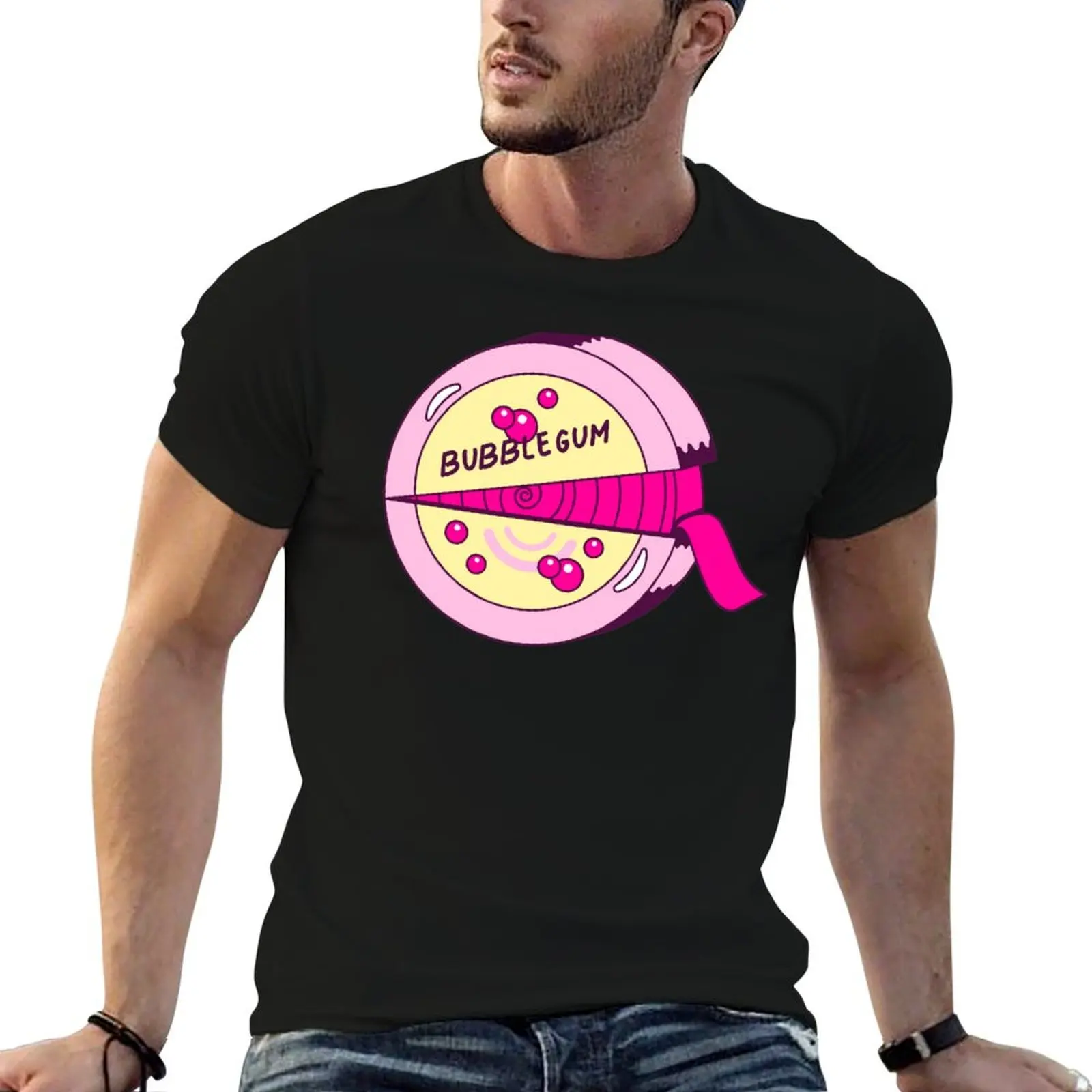 

cotton Bubblegum for 90s man T-Shirt t shirt shirts Pink man t Retro 100%