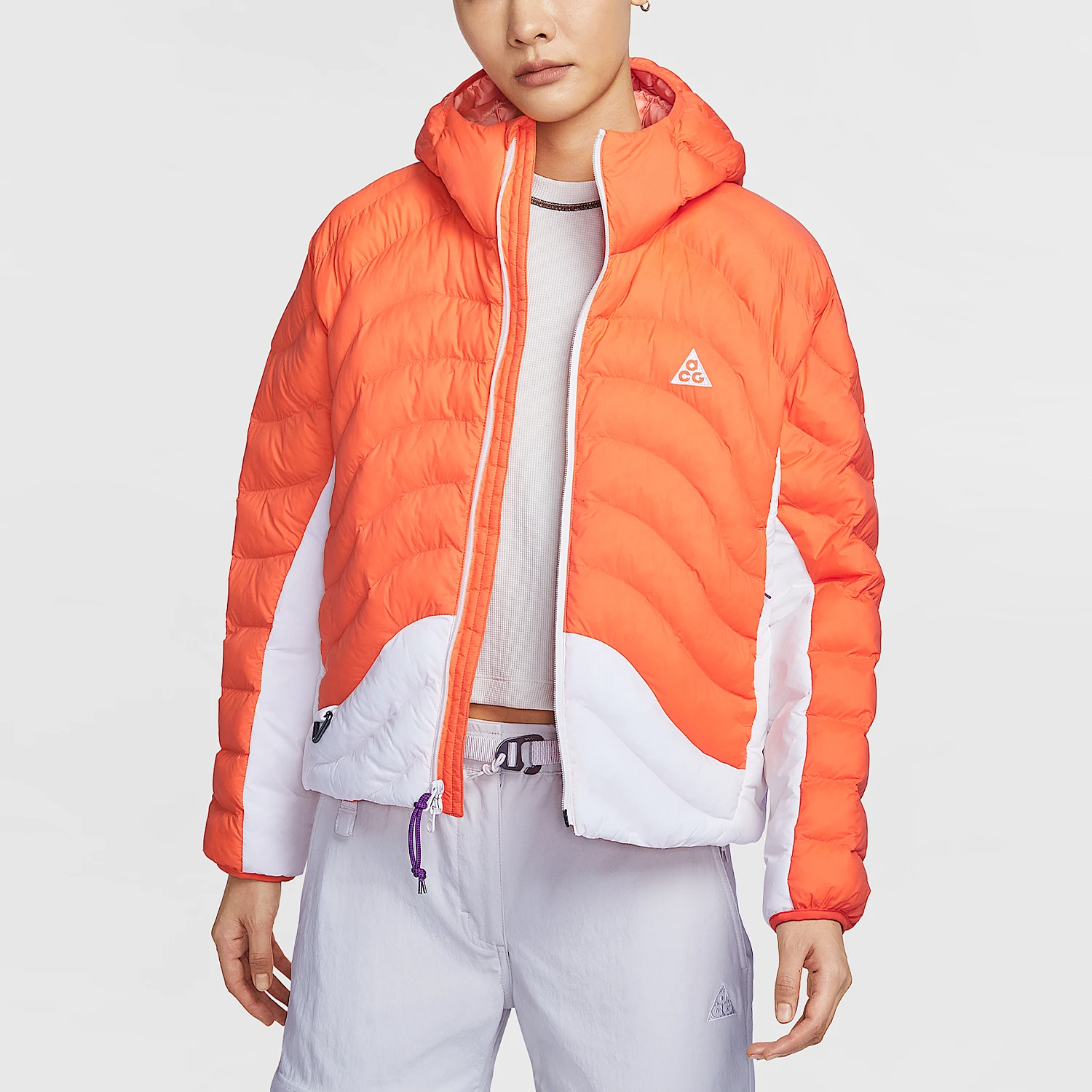 Nike genuine Therma FIT women's spliced long sleeved hooded cotton jacket HM9964-819
