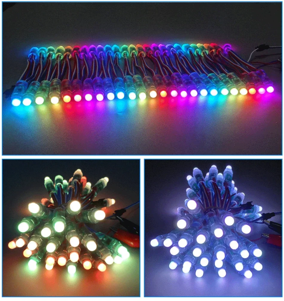 DC5V/DC12V 12mm WS2811Full Color LED  Pixels String Lights 2811 IC RGB Digital Addressable  Led Module waterproof 68