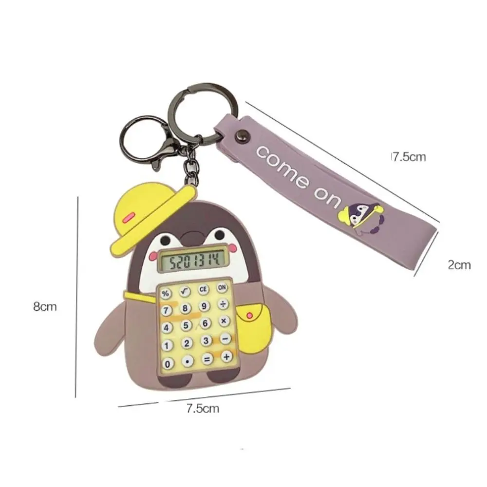 Electronics Bag  Pendant Mini Hanging Accessories Calculator Keyring Penguin Keychain Electronic Calculator Penguin Calculator