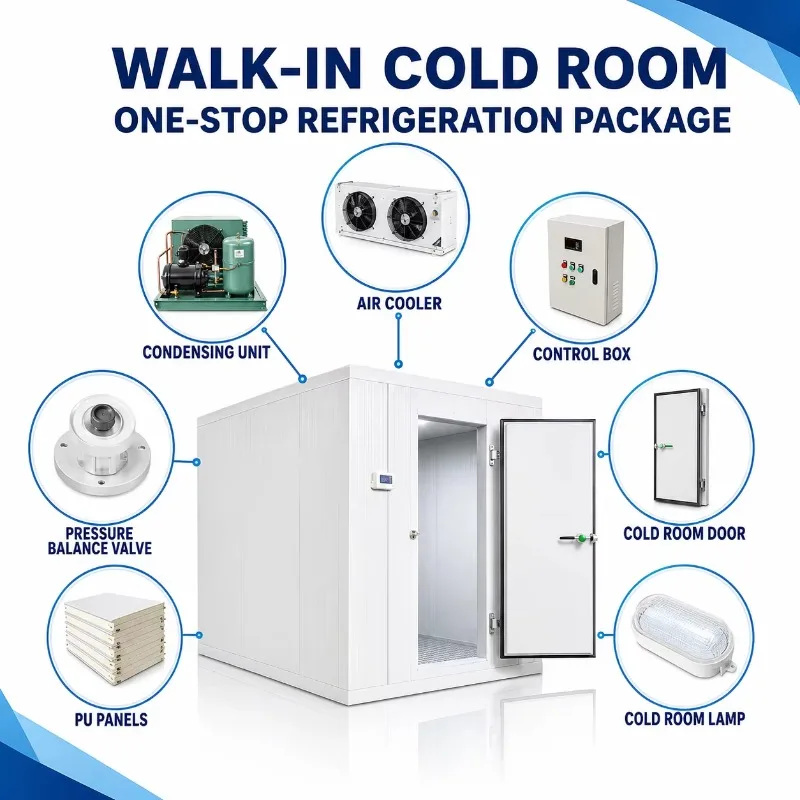 Walk in Cold Storage Room System for Meat Processing Seafood Factory and Food Distribution
