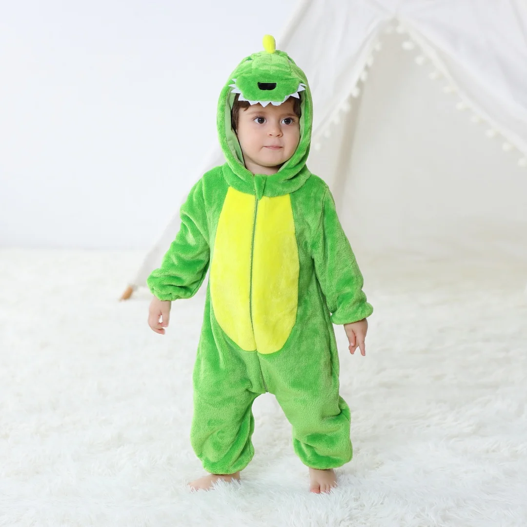 Baby Kigurumi Dinosaur Cartoon Romper Pajamas Infant Animal Jumpsuit Onesies Girls Boys Cosplay Pyjama Costumes For Christmas