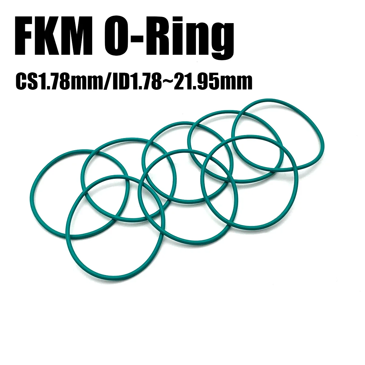 10 Green FKM O-rings with High Temperature and Oil Resistance, Insulated Hydraulic Pipelines, and Fluororubber Sealing Gaskets.