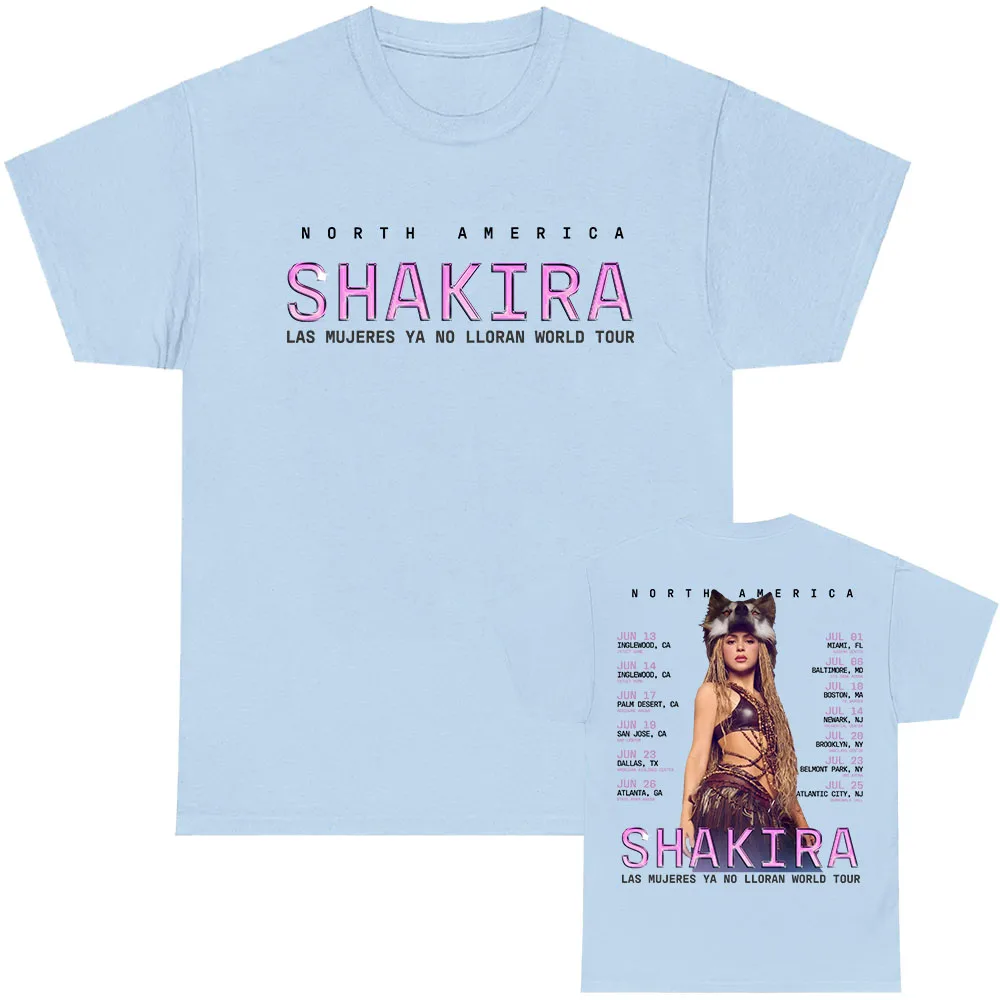 SHAKIRA Las Mujeres Ya No Lloran Tour 2026 T-Shirt Sommer Unisex Streetwear Sänger-Design Grafik-Print Merch T-Shirts Herren Tees – Detail 4
