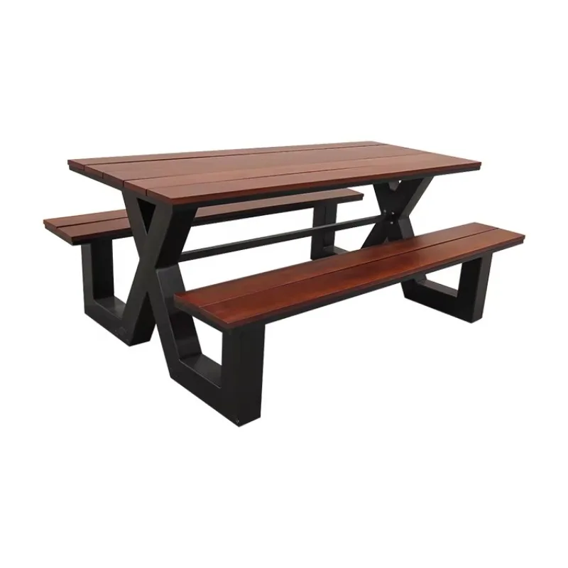 Top Manufacturer Garden Chair Wooden Dining Room Table and Benches Outdoor Garden Beer Table and Bench Sets for Events