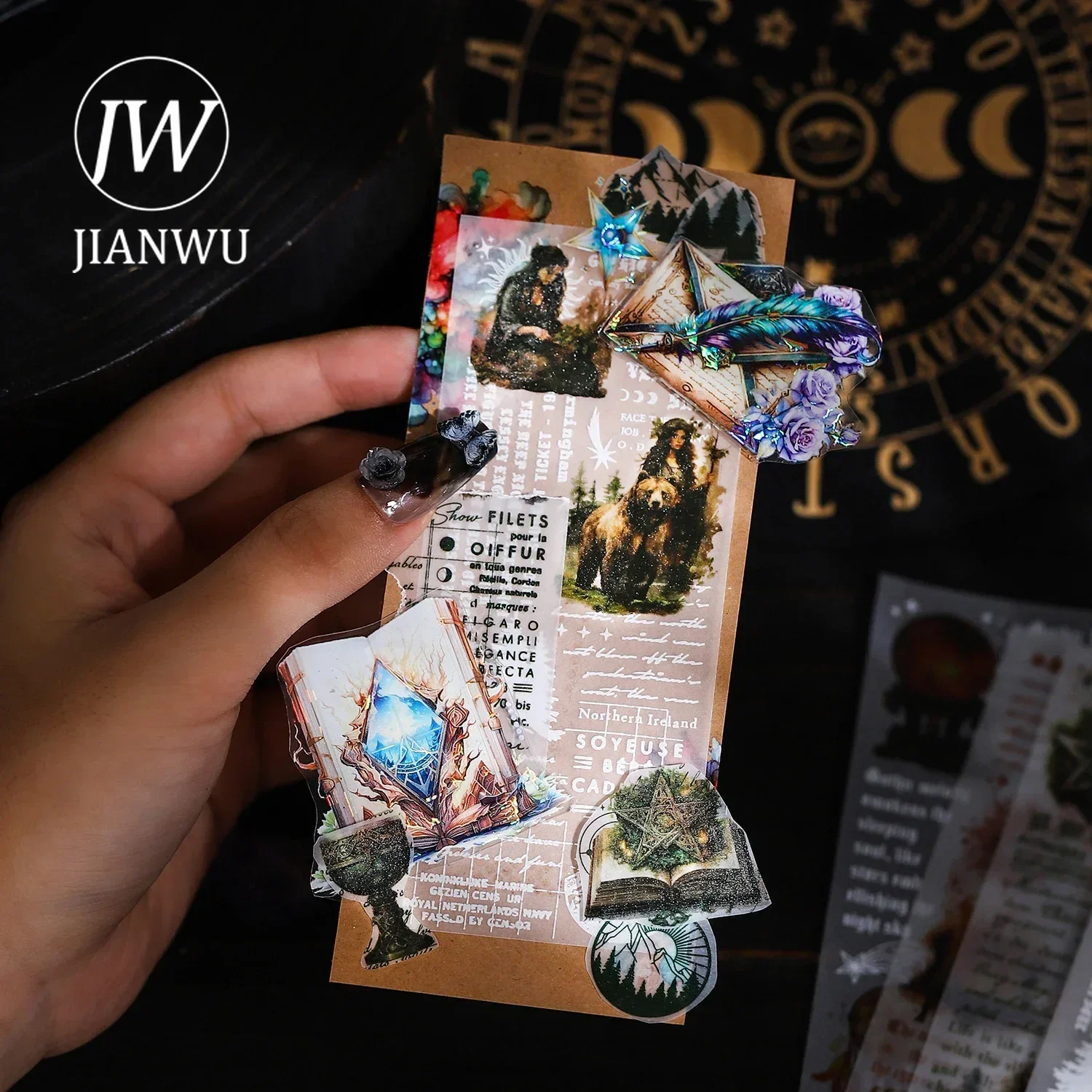 JIANWU Magic Scroll Series Vintage Character English Text Collage Decor Material Paper Creative DIY Junk Journal Stationery