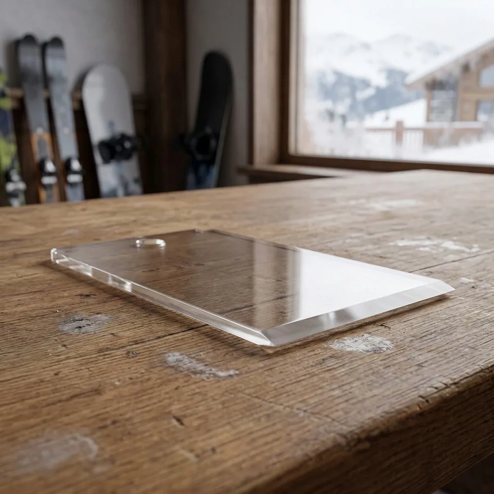 Ski Wax Scraper for Acrylic Material Compatible with Skis and For Snowboards for Base Maintenance and Wax Removal
