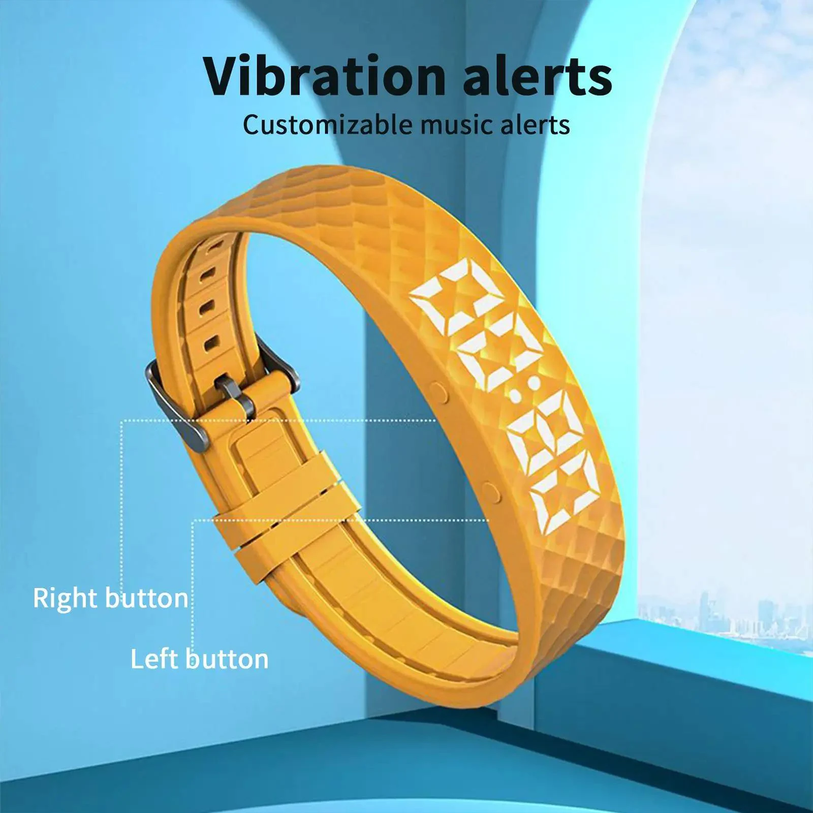 

New LED Digital Smart Bracelet Waterproof Smart Clock Smartband Vibration Alarm Reminder Wrist Shock Bands for Heavy Sleepers