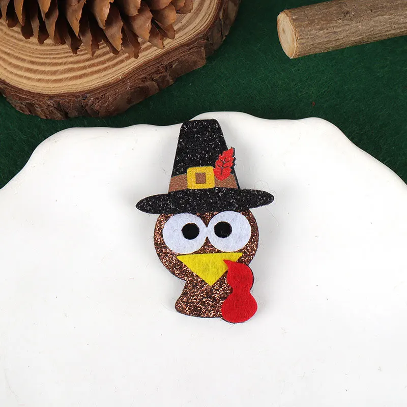 200 Stück Thanksgiving DIY Handgemachtes Zubehör-Set Truthahn Kürbis Ahornblatt Kopfschmuck Dekorationen Kleidung Hut Kühlschrankmagnete Cra – Detail 18