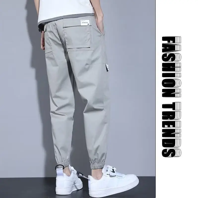 Casual Pants for Men Summer Thin Loose Tying Feet in Summer Slim Workwear Slim Feet Trousers