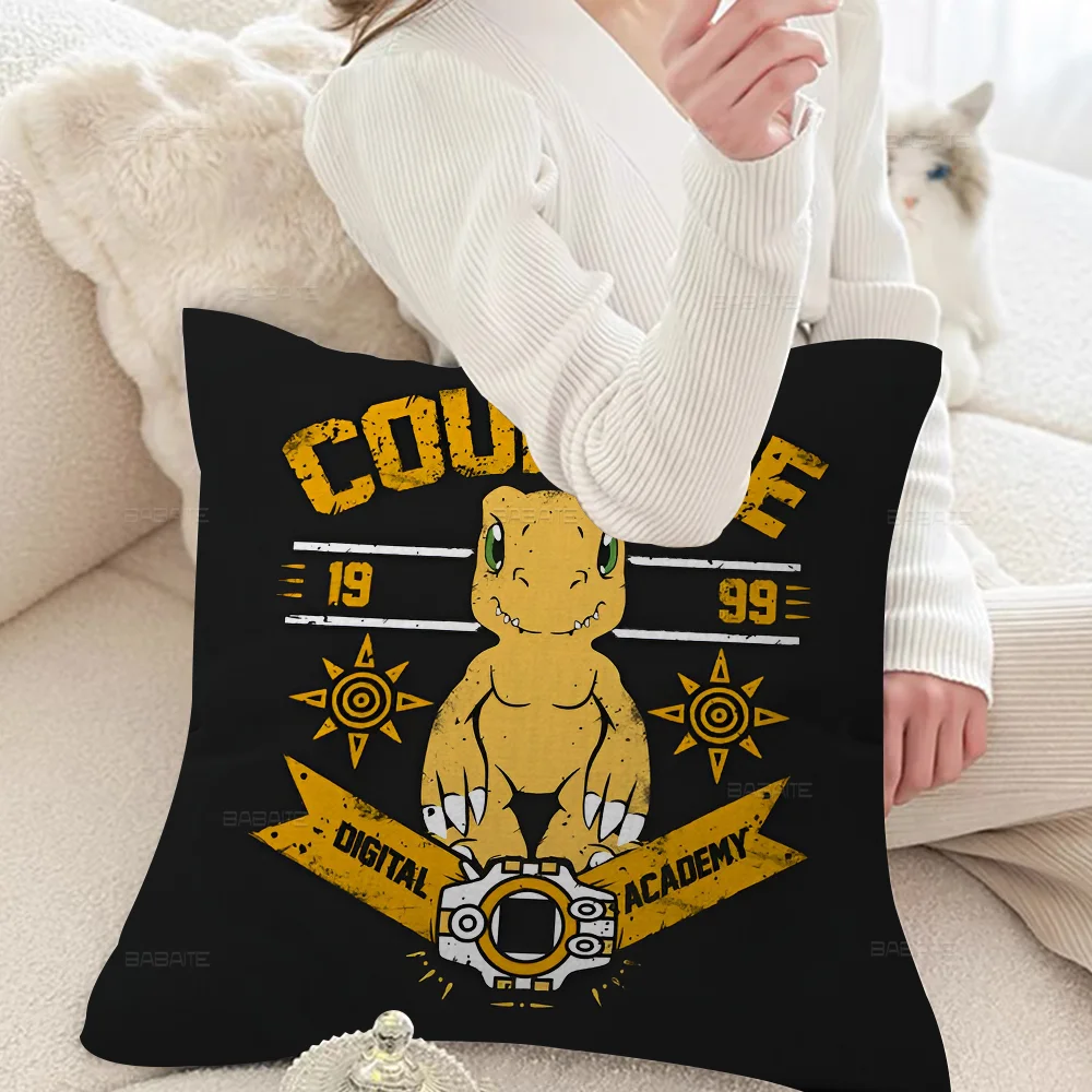 Japan Anime Digimon Cushion Cover Car Throw Pillow Case For Sofa Car Christmas Gift 40x40cm 45x45cm