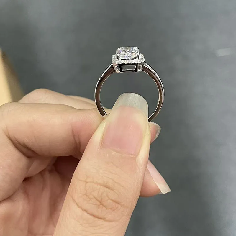 IGI-Zertifizierter 2 Karat Radiant-Schliff EF VS-VVS Labor-Gezüchteter Diamantring Massiver 950 Platin Braut-Versprechen-Ring – Detail 7