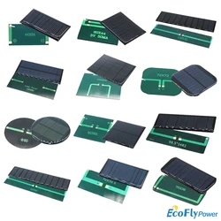 Mini 1PC  5.5V Mono/Poly Solar Panel Epoxy Board 50mA 60mA 100mA 110mA 200mA 350mA DIY Solar Cells for Battery Power Charger