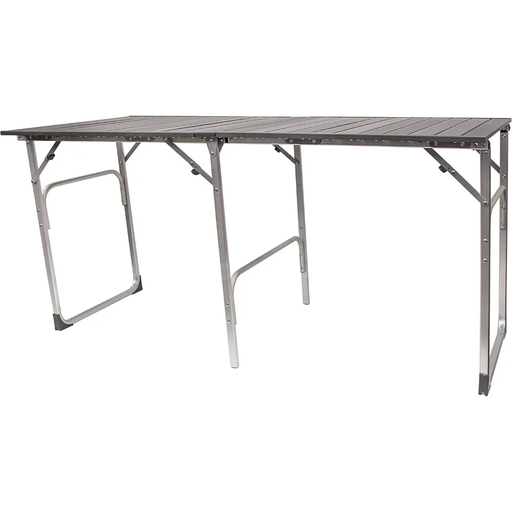 Slim-Fold Table | Portable Outdoor 4 Person Dining Table, Heat Resistant Aluminum Tabletop, Perfect for Barbecues, Camping