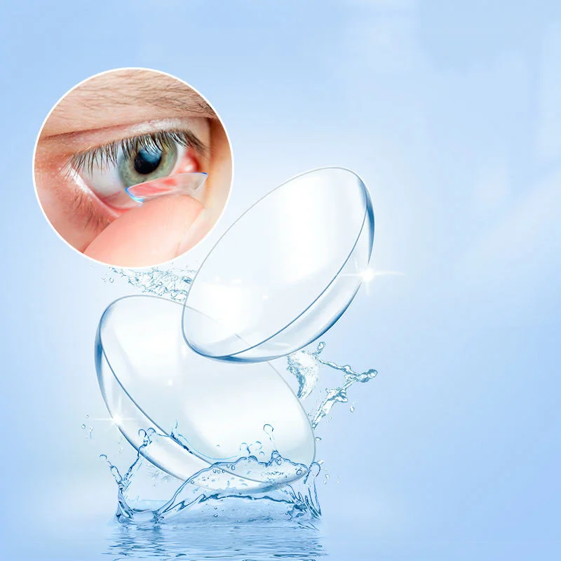 2pairs Soft Transparent Contact Lens Monthly use For Myopia Eyes Clear Lenses With Degree