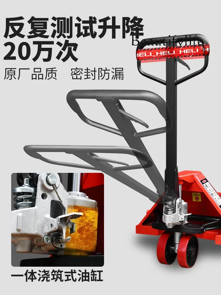 Extended Forklift Manual Hydraulic Handling Cattle Lifting Hand Push Hydraulic Small Trailer