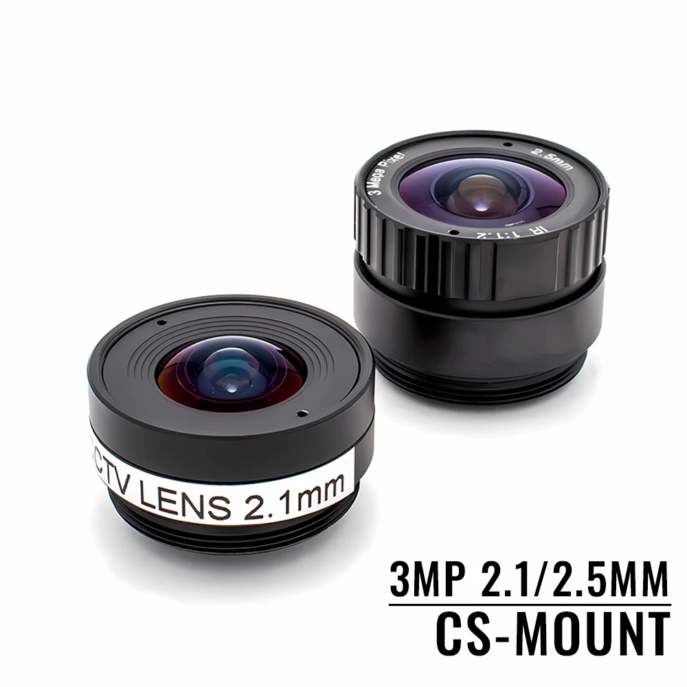 WGWK CS mocowanie obiektywu 2.1mm 2.5mm stała ostrość IRIS obiektyw CCTV IR 1:1.2 1/2,5 cala metalowy korpus do aparatu
