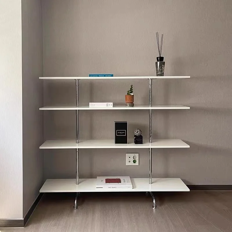 

Metal shelves for multi-layer living room storage, minimalist floor to floor storage