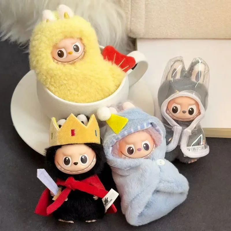 ل 10 سنتيمتر 4.0 ل Labubu صغيرة رائعتين أفخم دمية المفاتيح وتتسابق رقيق مقنعين نيسيي النحل و تمبورا المقلية الروبيان مجموعة الزخرفية #2