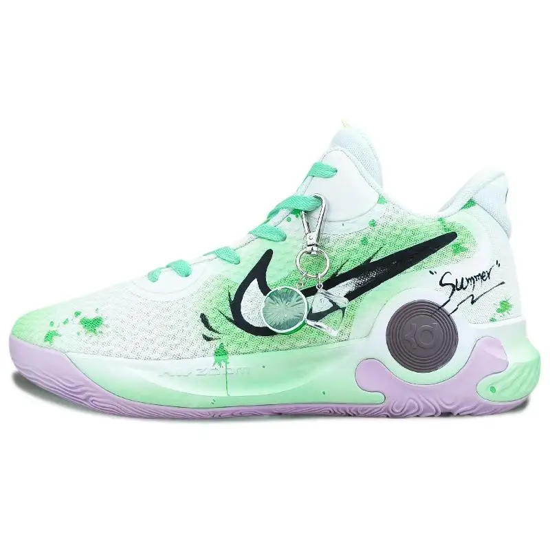 【Customize】Nike Trey 5 Vintage Basketball Shoes Unisex Mid-top White/Green/Purple Sneakers shoes DJ6922-100