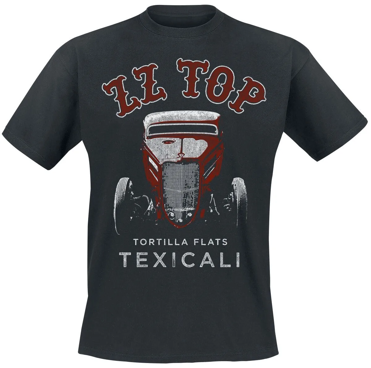 ZZ Top Tortilla Flats Tee, Classic Rock T-Shirt with Distressed Car Front & Texicali Design for Fans