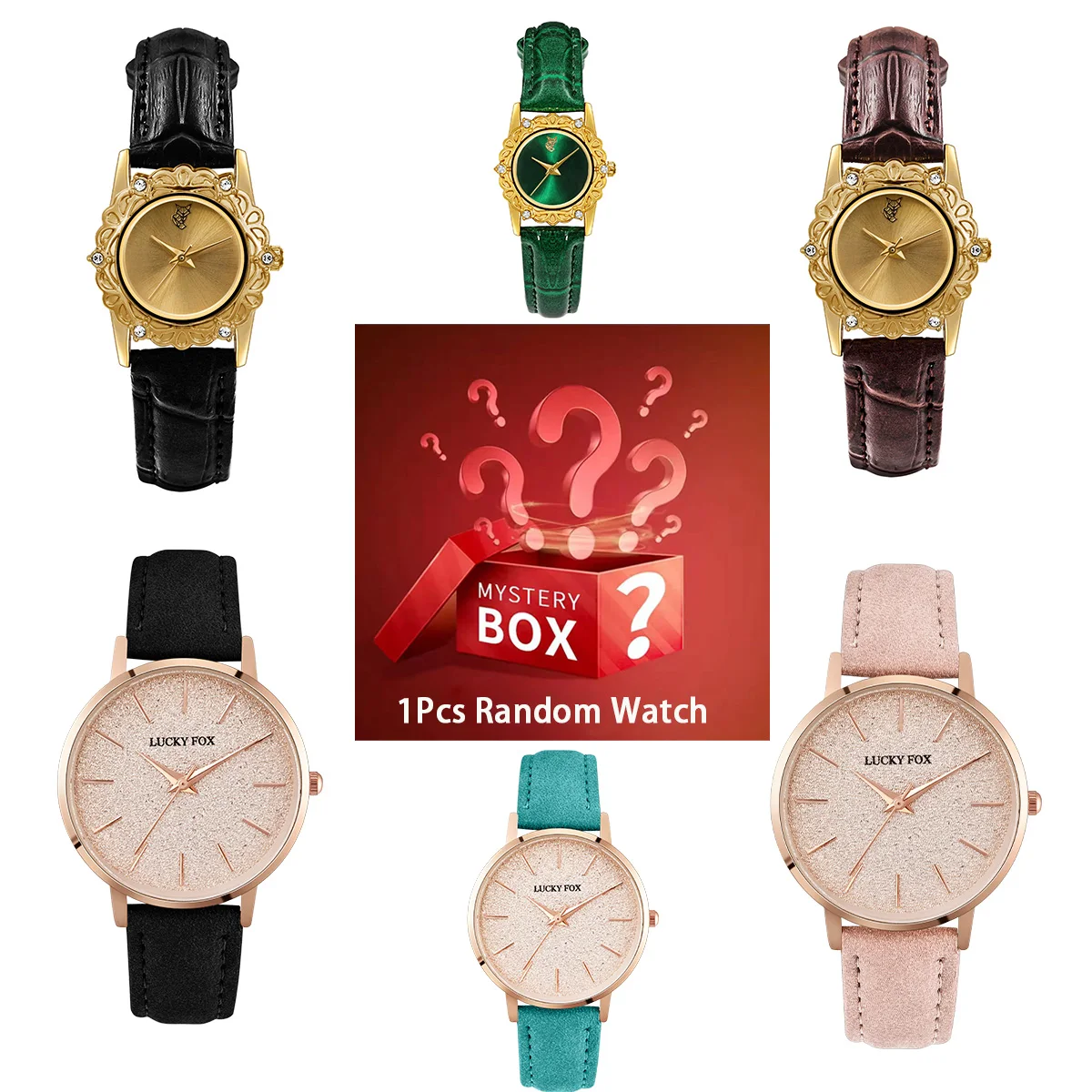 LUCKYFOX Surprise blind box watch 1 piece ladies watch quartz watch trend style delicate small dial starry dial random delivery