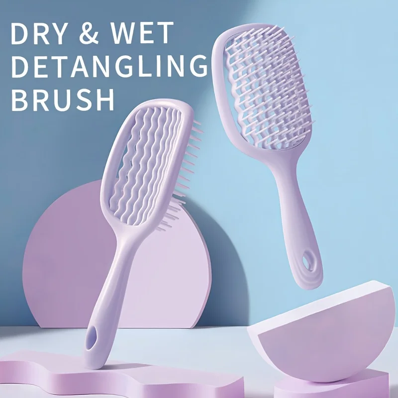 Peigne à cheveux carré ajouré pour hommes et femmes, peigne à dents larges, peigne élastique adapté à tous les types de cheveux, 1 pièce