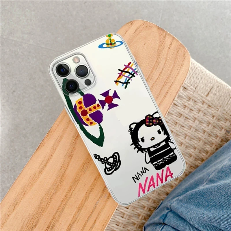 Cartoon Graffiti Hello Kitty Silicone Phone Cases For iPhone 15 14 13 PRO MAX 11 12 13 PRO X XS XR 7 8 Plus Y2k Soft Phone Case