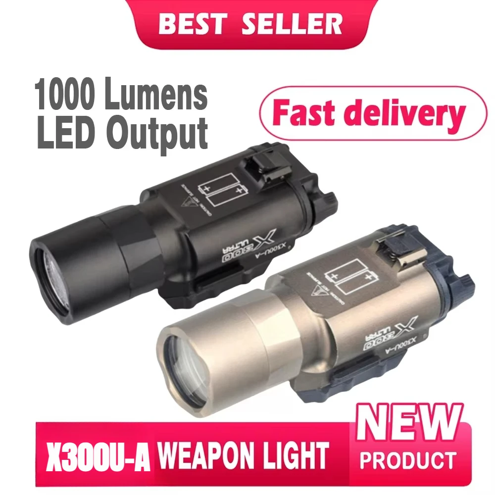 

X300U-A Tactical Metal LED Flashlight Fit 20mm Picatinny Rail Weapon Gun Light for Outdoor Hunting